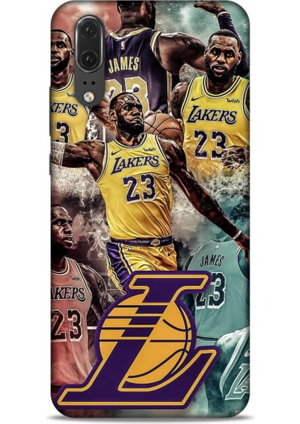 Huawei P20 Kılıf Basketbolcular 17 Lebron 23 Lakers Yumuşak Kılıf