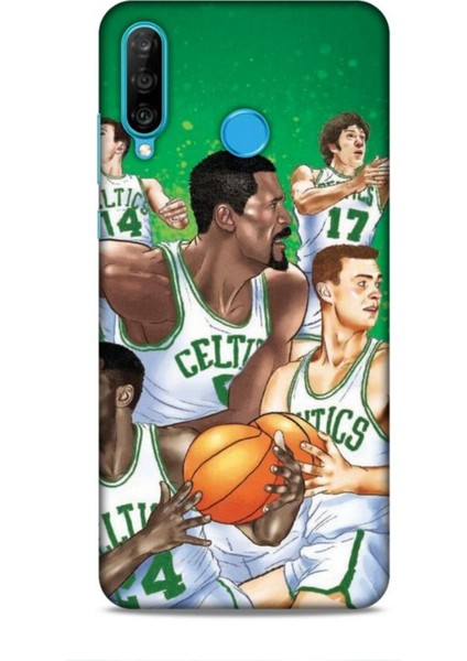 Huawei P30 Lite Kılıf Basketbolcular 26 Jayson Celtics Yeşil Soft Kapak