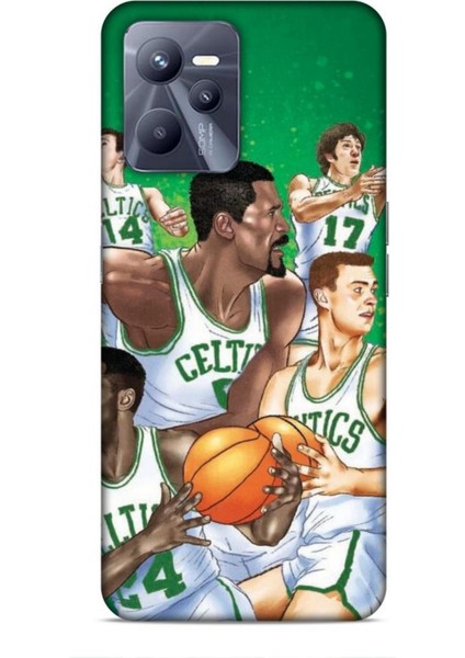 Realme C35 Kılıf Basketbolcular 26 Jayson Celtics Yeşil Soft Kapak