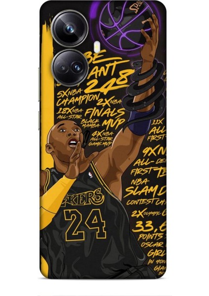 Realme 10 Pro Plus Kılıf Basketbolcular 7 Kobe 24 Siyah Sarı Desenli Kılıf