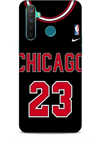 Realme 5 Pro Kılıf Basketbolcular 1 Chicago 23 Siyah Telefon Kılıfı