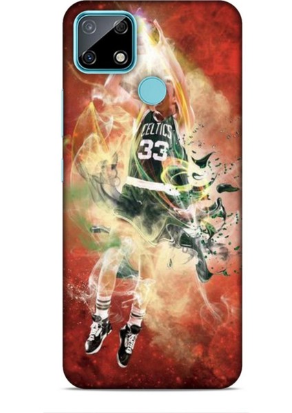 Realme C25 Kılıf Basketbolcular 29 Larry Joe Bird Turuncu Leke Tutmaz Kapak