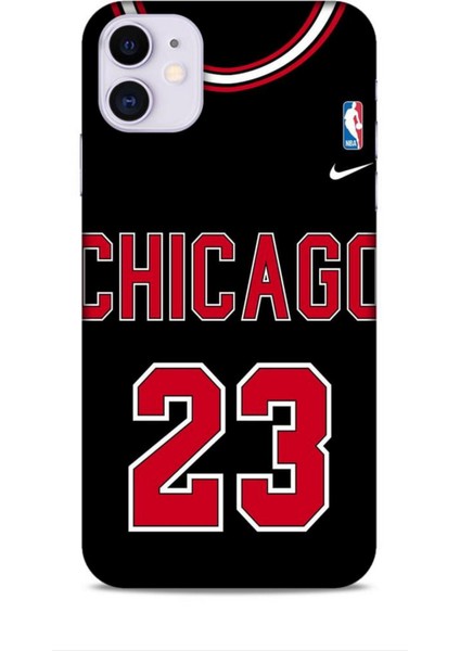 Apple iPhone 11 Kılıf Basketbolcular 1 Chicago 23 Siyah Telefon Kılıfı