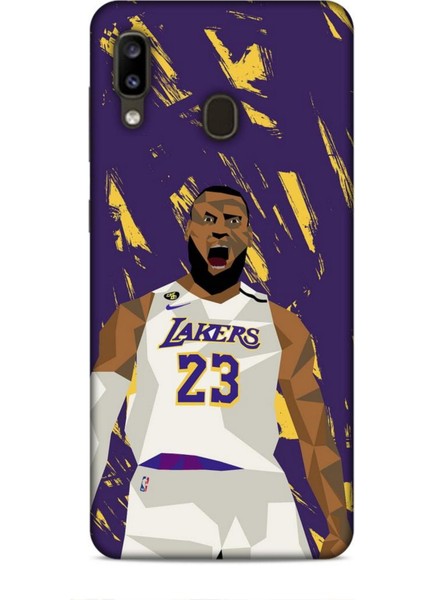 Samsung Galaxy A20 Kılıf Basketbolcular 18 Lebron James Nba Parlak Kılıf