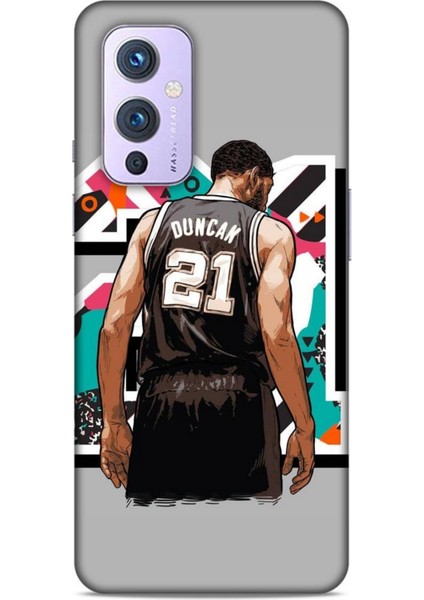 Oneplus 9 Kılıf Basketbolcular 27 Duncan 21 Gri Lazer Kesim Silikon