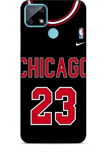 Realme C25 Kılıf Basketbolcular 1 Chicago 23 Siyah Telefon Kılıfı