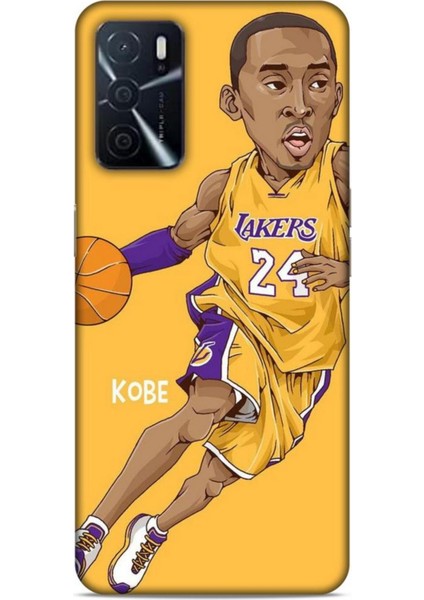 Oppo A16 Kılıf Basketbolcular 10 Laker 24 Mor Sarı Full Hd Kılıf