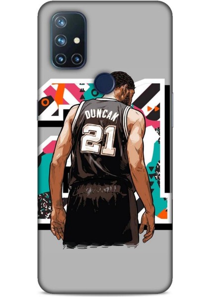 Oneplus Nord N10 5g Kılıf Basketbolcular 27 Duncan 21 Gri Lazer Kesim Silikon