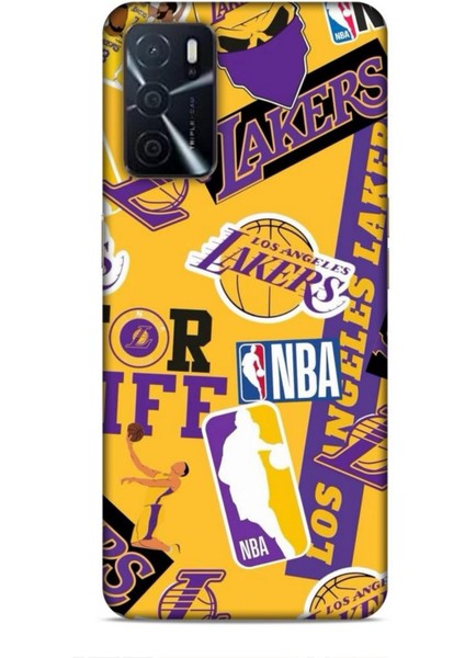 Oppo A16 Kılıf Basketbolcular 11 Sarı Mor Los Angeles 4K Baskılı Kılıf