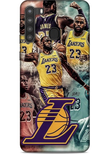 Samsung Galaxy A21 Kılıf Basketbolcular 17 Lebron 23 Lakers Yumuşak Kılıf