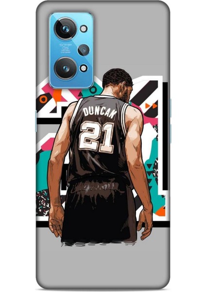 Realme Gt2 Kılıf Basketbolcular 27 Duncan 21 Gri Lazer Kesim Silikon