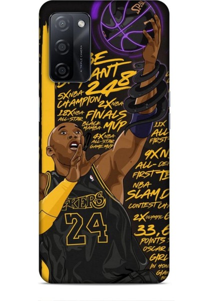 Oppo A5S Kılıf Basketbolcular 7 Kobe 24 Siyah Sarı Desenli Kılıf