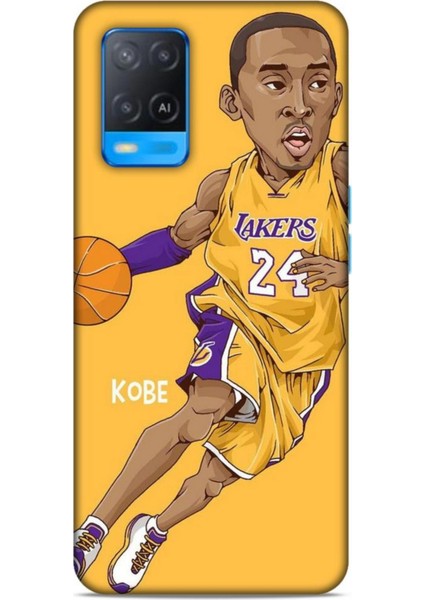 Oppo A54 Kılıf Basketbolcular 10 Laker 24 Mor Sarı Full Hd Kılıf