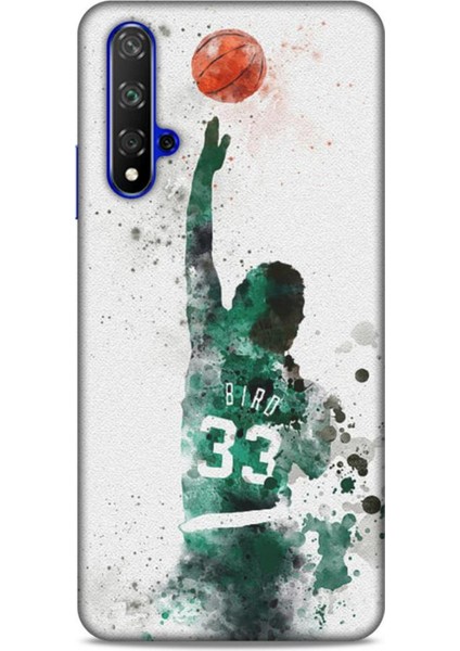 Honor 20 Kılıf Basketbolcular 28 Bird 33 Beyaz Yeşil Iz Bırakmayan Kılıf