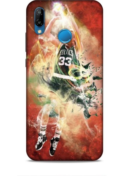 Huawei P20 Lite Kılıf Basketbolcular 29 Larry Joe Bird Turuncu Leke Tutmaz Kapak