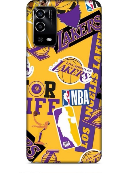 Oppo A55 4g Kılıf Basketbolcular 11 Sarı Mor Los Angeles 4K Baskılı Kılıf