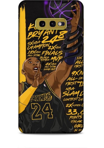 Samsung Galaxy S10E Kılıf Basketbolcular 7 Kobe 24 Siyah Sarı Desenli Kılıf