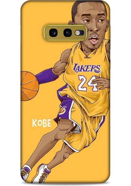 Samsung Galaxy S10E Kılıf Basketbolcular 10 Laker 24 Mor Sarı Full Hd Kılıf