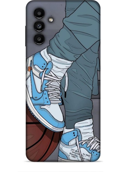 Samsung Galaxy A13 5g Kılıf Basketbolcular 3 Ayakkabı Mavi Arka Kapak