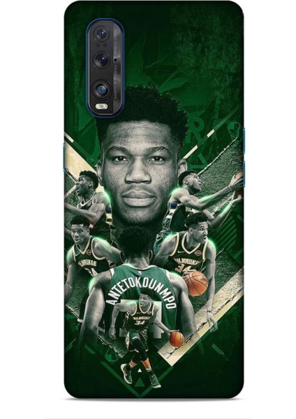 Oppo Find X2 Kılıf Basketbolcular 15 Antetokounmpo Kalın Silikon