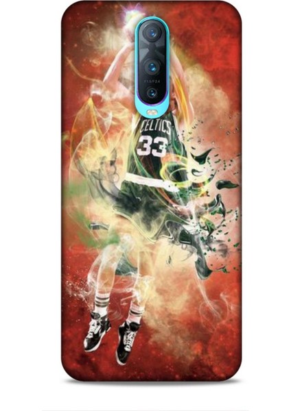 Oppo RX17 Neo Kılıf Basketbolcular 29 Larry Joe Bird Turuncu Leke Tutmaz Kapak