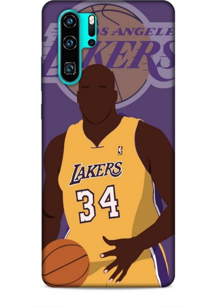 Huawei P30 Pro Kılıf Basketbolcular 24 Lakers Kahverengi Darbe Emici Kılıf