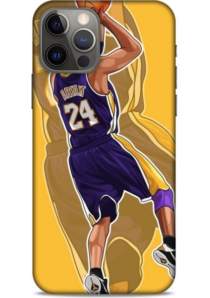 Apple iPhone 12 Pro Kılıf Basketbolcular 9 Kobe Bryant 24 Mor Uv Kılıf