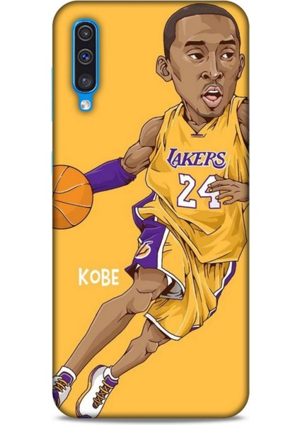 Samsung Galaxy A30S Kılıf Basketbolcular 10 Laker 24 Mor Sarı Full Hd Kılıf
