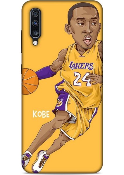 Samsung Galaxy A70S Kılıf Basketbolcular 10 Laker 24 Mor Sarı Full Hd Kılıf