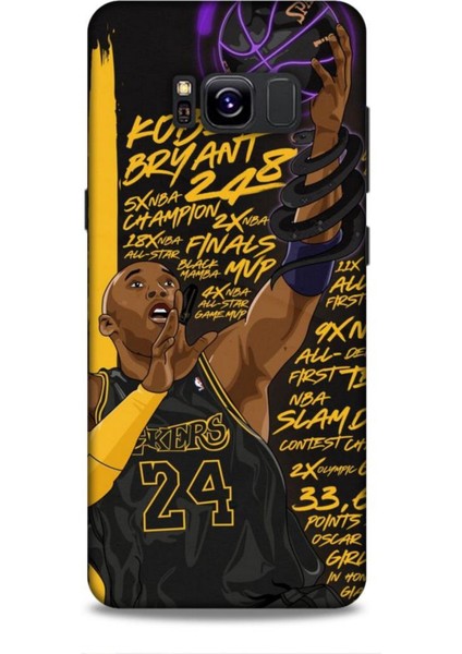 Samsung Galaxy S8 Kılıf Basketbolcular 7 Kobe 24 Siyah Sarı Desenli Kılıf