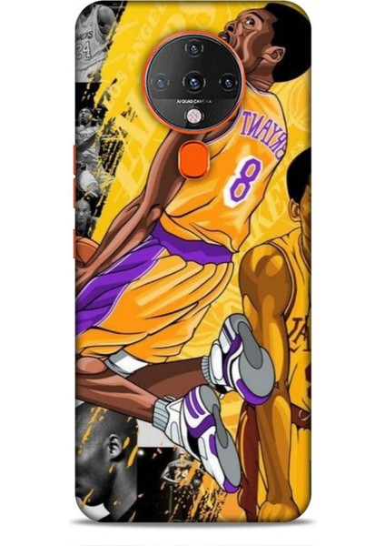Tecno Spark 6 Go Kılıf Basketbolcular 8 Bryant 8 Sarı Baskılı Kılıf