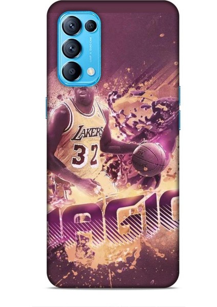 Oppo Reno 5 Kılıf Basketbolcular 21 Magic Johnson Darbe Önleyici Kapak