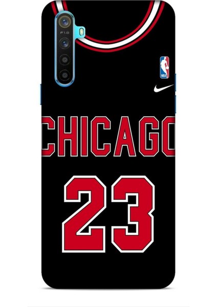 Realme 6i Kılıf Basketbolcular 1 Chicago 23 Siyah Telefon Kılıfı
