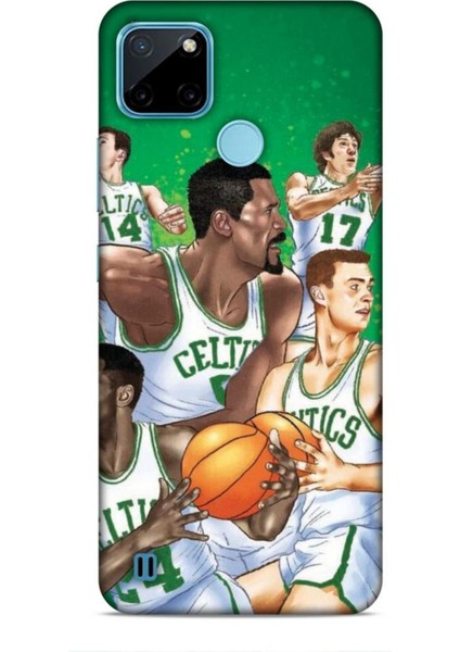 Realme C21Y Kılıf Basketbolcular 26 Jayson Celtics Yeşil Soft Kapak