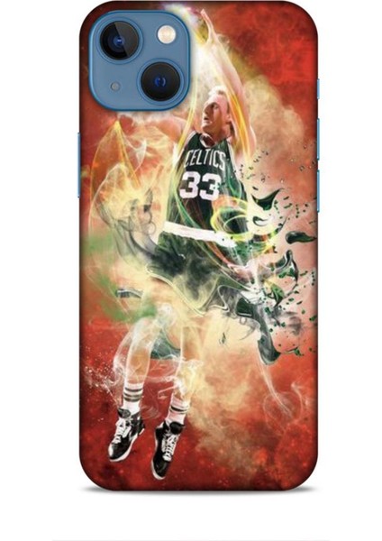 Apple iPhone 13 Mini Kılıf Basketbolcular 29 Larry Joe Bird Turuncu Leke Tutmaz Kapak