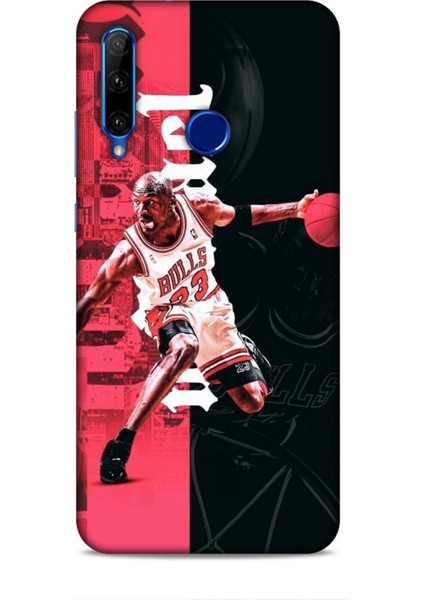 Honor 20 Lite Kılıf Basketbolcular 5 Jordan Bulls Beyaz Koruma Kılıfı