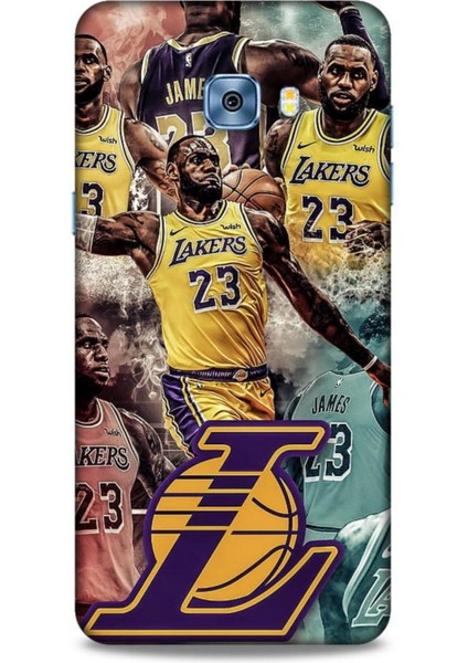 Samsung Galaxy C5 Pro Kılıf Basketbolcular 17 Lebron 23 Lakers Yumuşak Kılıf