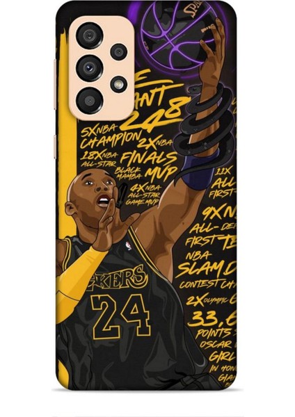 Samsung Galaxy A34 5g Kılıf Basketbolcular 7 Kobe 24 Siyah Sarı Desenli Kılıf
