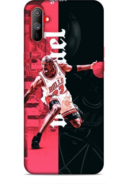 Realme C3 Kılıf Basketbolcular 5 Jordan Bulls Beyaz Koruma Kılıfı