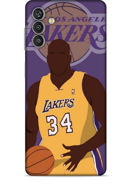 Samsung Galaxy M13 Kılıf Basketbolcular 24 Lakers Kahverengi Darbe Emici Kılıf