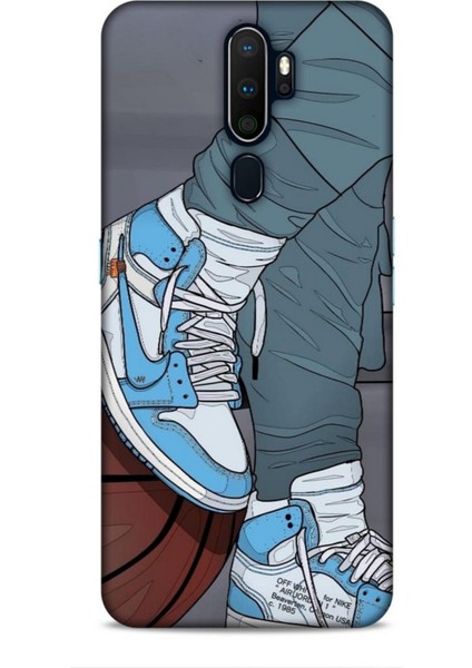 Oppo A5 2020 Kılıf Basketbolcular 3 Ayakkabı Mavi Arka Kapak