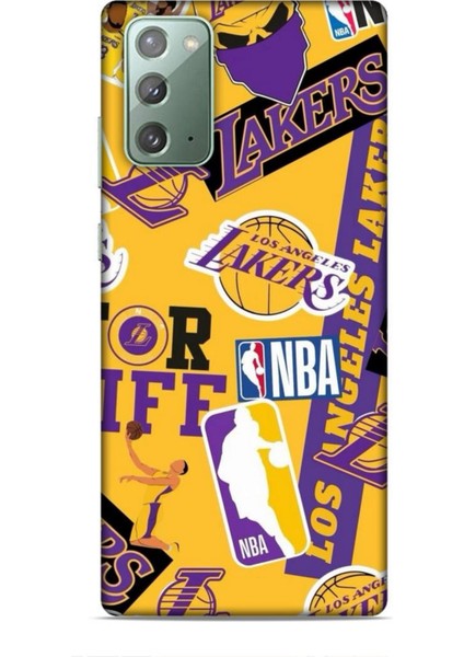 Samsung Galaxy Note 20 Kılıf Basketbolcular 11 Sarı Mor Los Angeles 4K Baskılı Kılıf