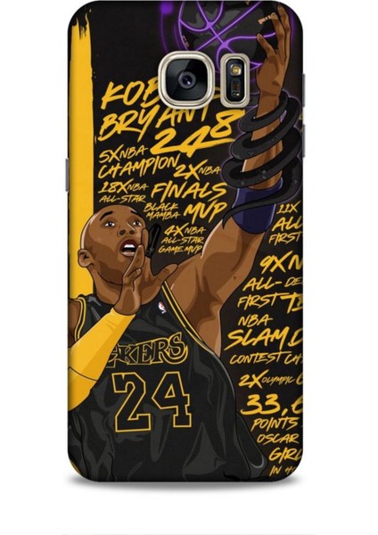 Samsung Galaxy S7 Kılıf Basketbolcular 7 Kobe 24 Siyah Sarı Desenli Kılıf