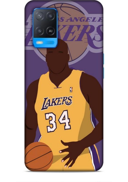 Oppo A54 Kılıf Basketbolcular 24 Lakers Kahverengi Darbe Emici Kılıf