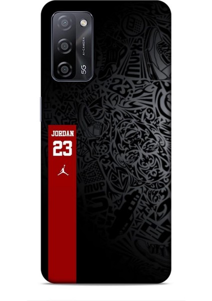 Oppo A55 5g Kılıf Basketbolcular 4 Jordan 23 Siyah Kırmızı Silikon Kılıf