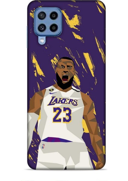 Samsung Galaxy M22 Kılıf Basketbolcular 18 Lebron James Nba Parlak Kılıf