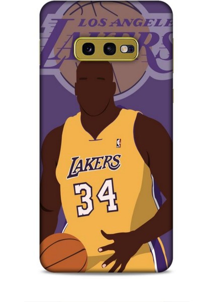 Samsung Galaxy S10E Kılıf Basketbolcular 24 Lakers Kahverengi Darbe Emici Kılıf