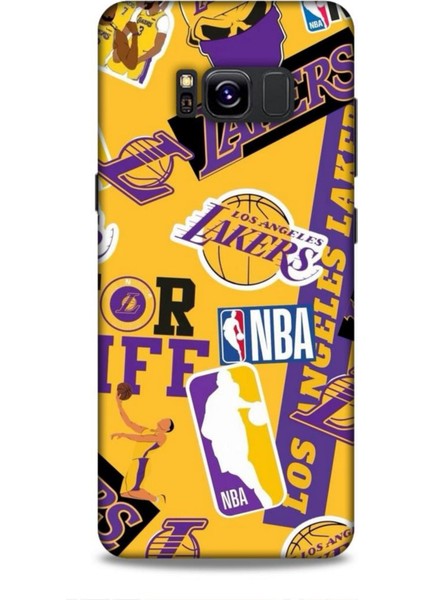 Samsung Galaxy S8 Kılıf Basketbolcular 11 Sarı Mor Los Angeles 4K Baskılı Kılıf