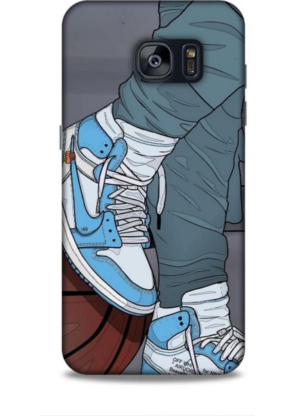Samsung Galaxy S7 Edge Kılıf Basketbolcular 3 Ayakkabı Mavi Arka Kapak