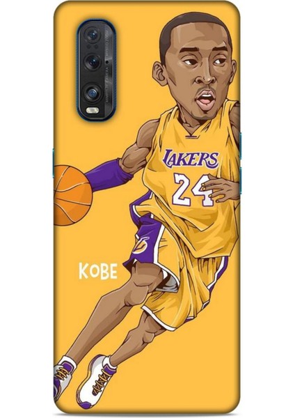 Oppo Find X2 Kılıf Basketbolcular 10 Laker 24 Mor Sarı Full Hd Kılıf